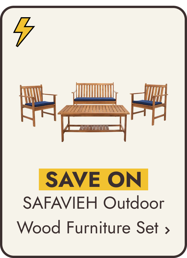 SAFAVIEH Outdoor Living Burbank Brown Acacia Wood 4-piece Furniture Set