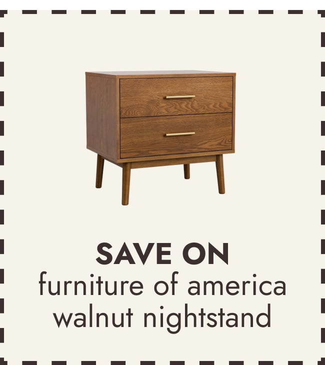 Furniture of America Beau Midcentury Walnut 2-Drawer Nightstand