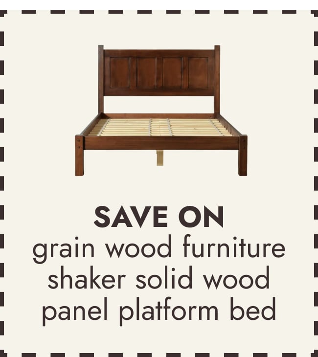 Grain Wood Furniture Shaker Solid Wood Panel Platform Bed