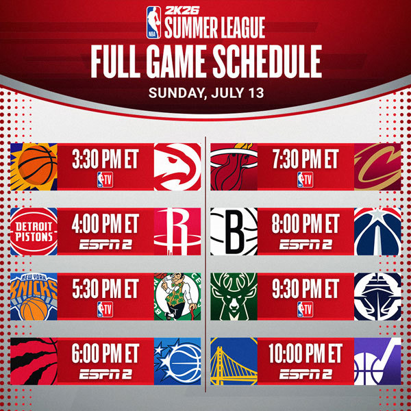 Sunday schedule