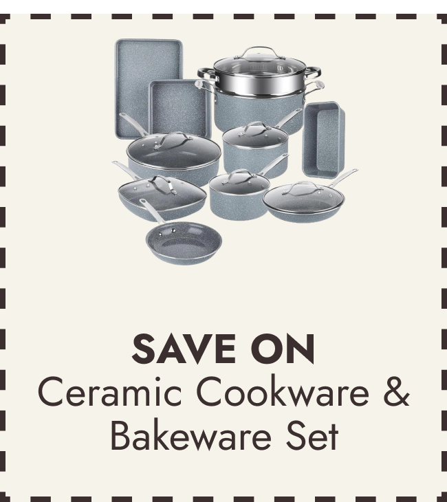 Granitestone Ceraluxe 20 Piece Nonstick Ceramic Cookware & Bakeware Set