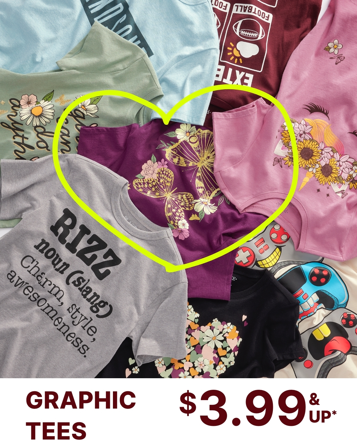 $3.99 & Up Graphic Tees