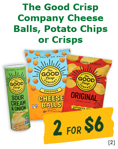 The Good Crisp Company Cheese Balls, Potato Chips or Crisps - 2 for $6