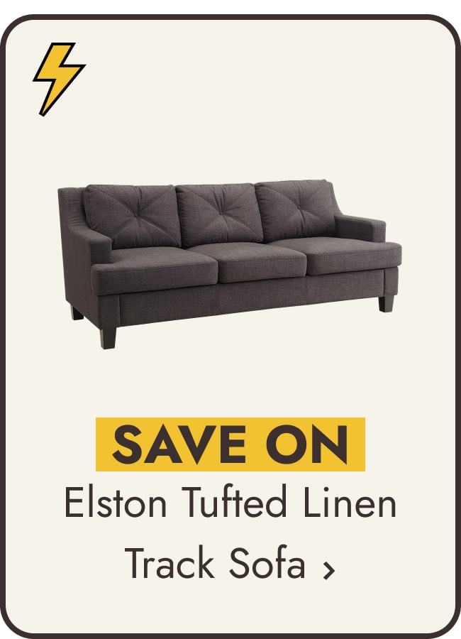 Elston Tufted Linen Track Sofa by iNSPIRE Q Modern
