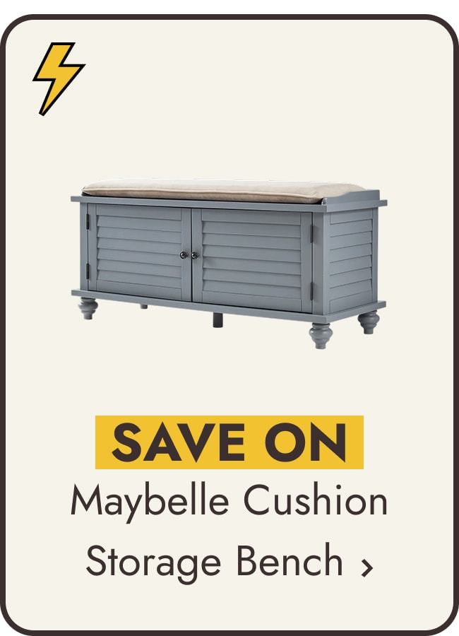 Maybelle Velvet Cushion Shutter Door Storage Bench by iNSPIRE Q Classic