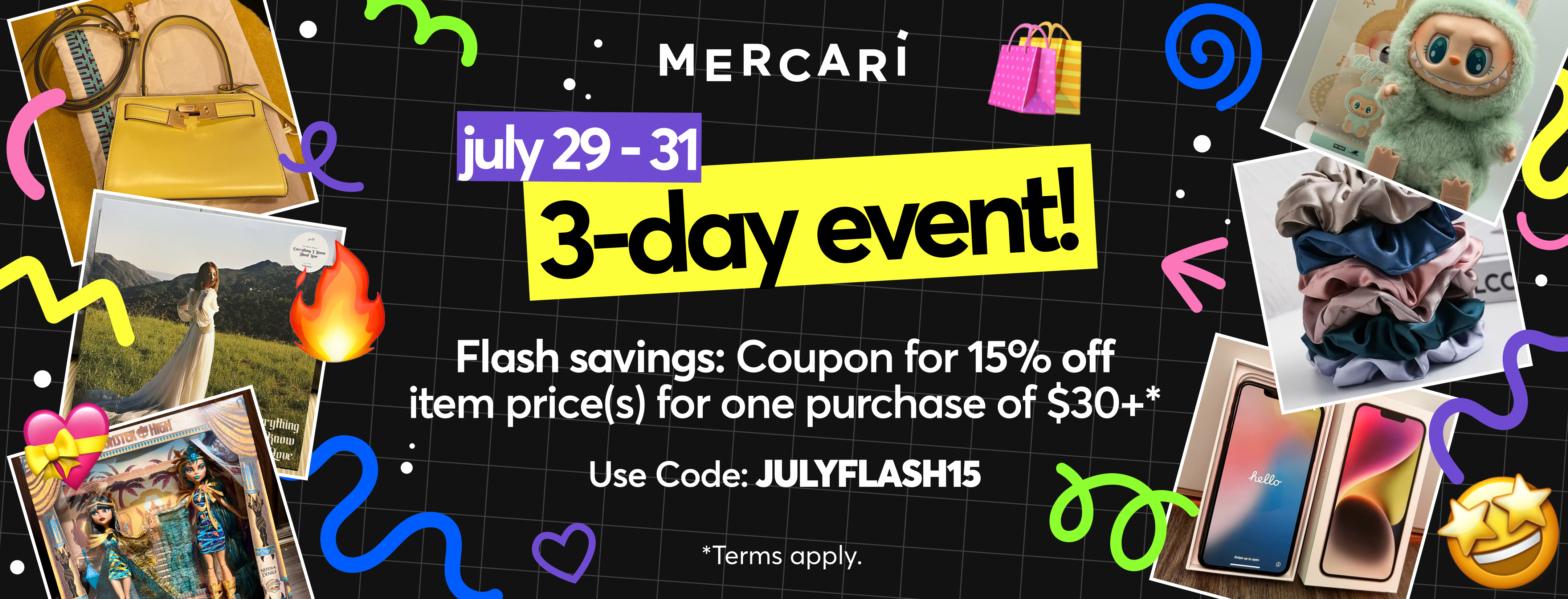 June 29 - 31: 15% off item prices for one purchase of $30+ coupon