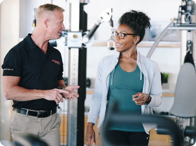 JFW talking with customer in showroom