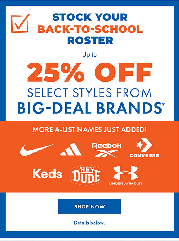 Up to 25% Off Select Styles From Big Deal Brands | Shop Now