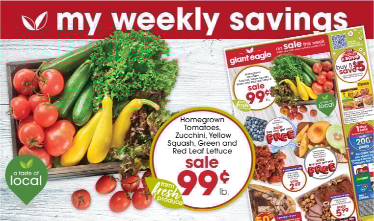  Homegrown Tomatoes, Zucchini, Yellow Squash, Green and Red Leaf Lettuce sale $.99 lb. 
