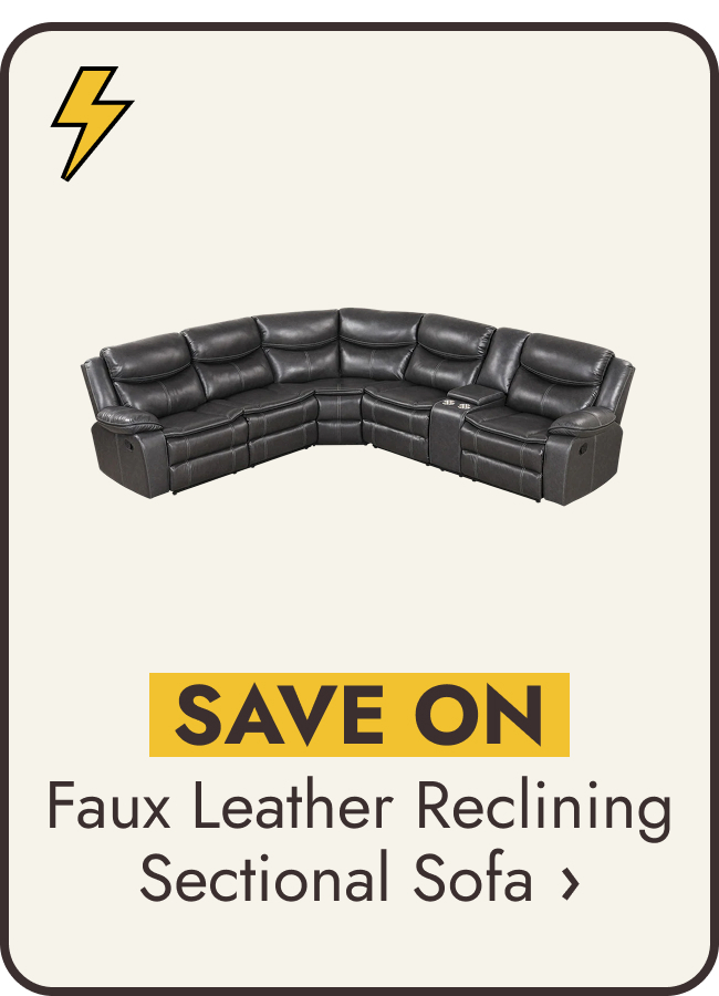 Furniture of America Sory Transitional Faux Leather Reclining Sectional Sofa