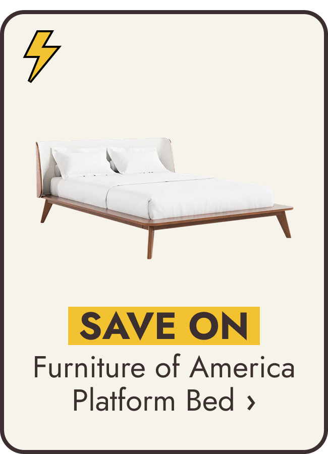 Furniture of America Beau Midcentury Boucle Wingback Low Profile Platform Bed