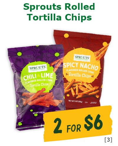 Sprouts Rolled Tortilla Chips- 2 for $6