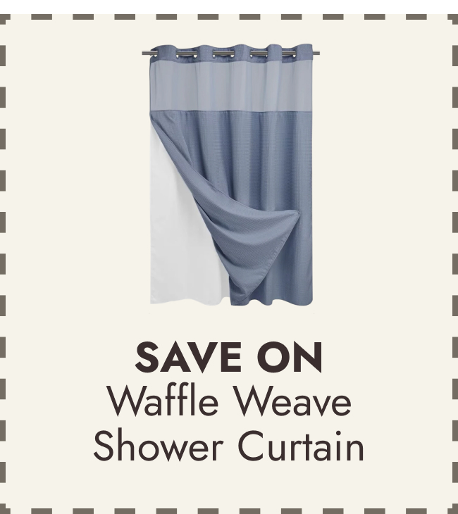No Hook Waffle Weave Shower Curtain with Snap-in Liner