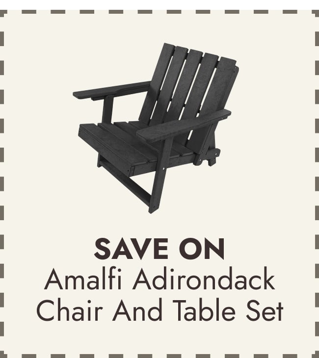 Amalfi Fully Assembled All-Weather Outdoor Folding Modern Adirondack Chair and Table Set - 3-piece