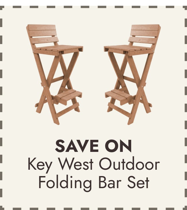 Key West Fully Assembled All-Weather Outdoor Folding Bar Set - 3-piece