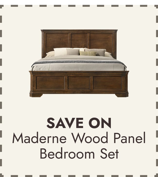 Maderne Traditional Wood Panel Bedroom Set