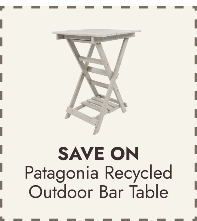 Patagonia Fully Assembled All-Weather Recycled HDPE Outdoor Folding Bar table