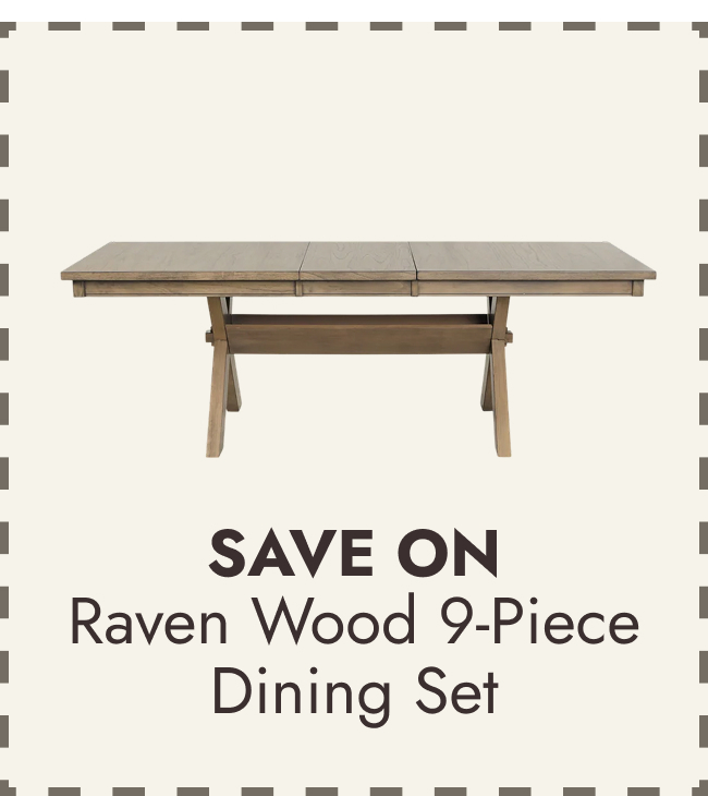 Raven Wood 9-Piece Dining Set
