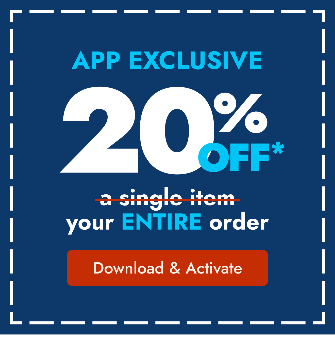 App Exclusive 20% off order