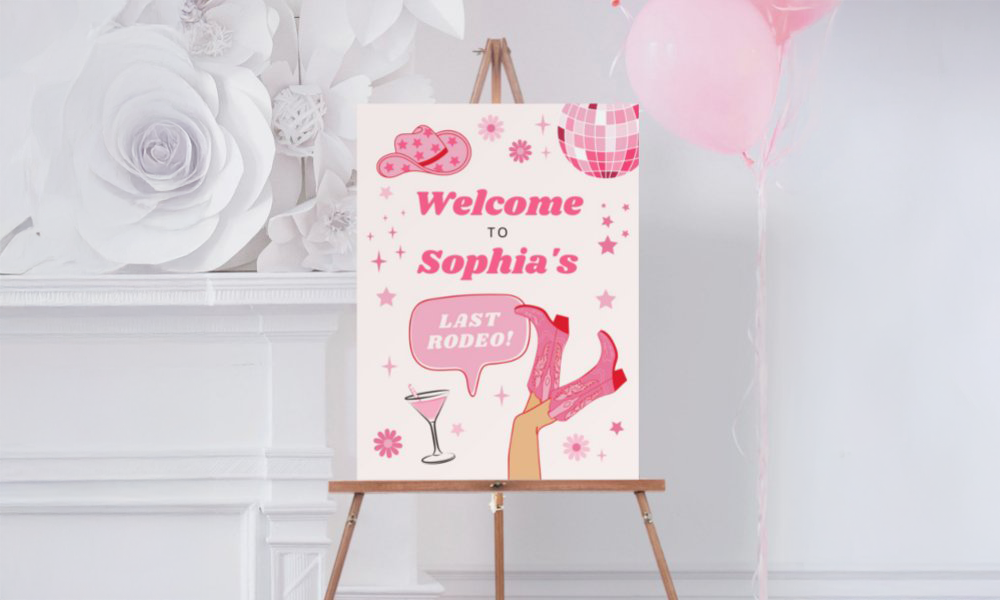 Bachelorette party welcome sign image