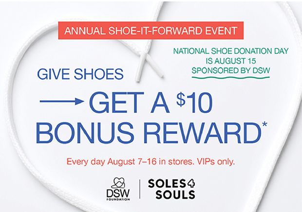Give Shoes Get a $10 Reward