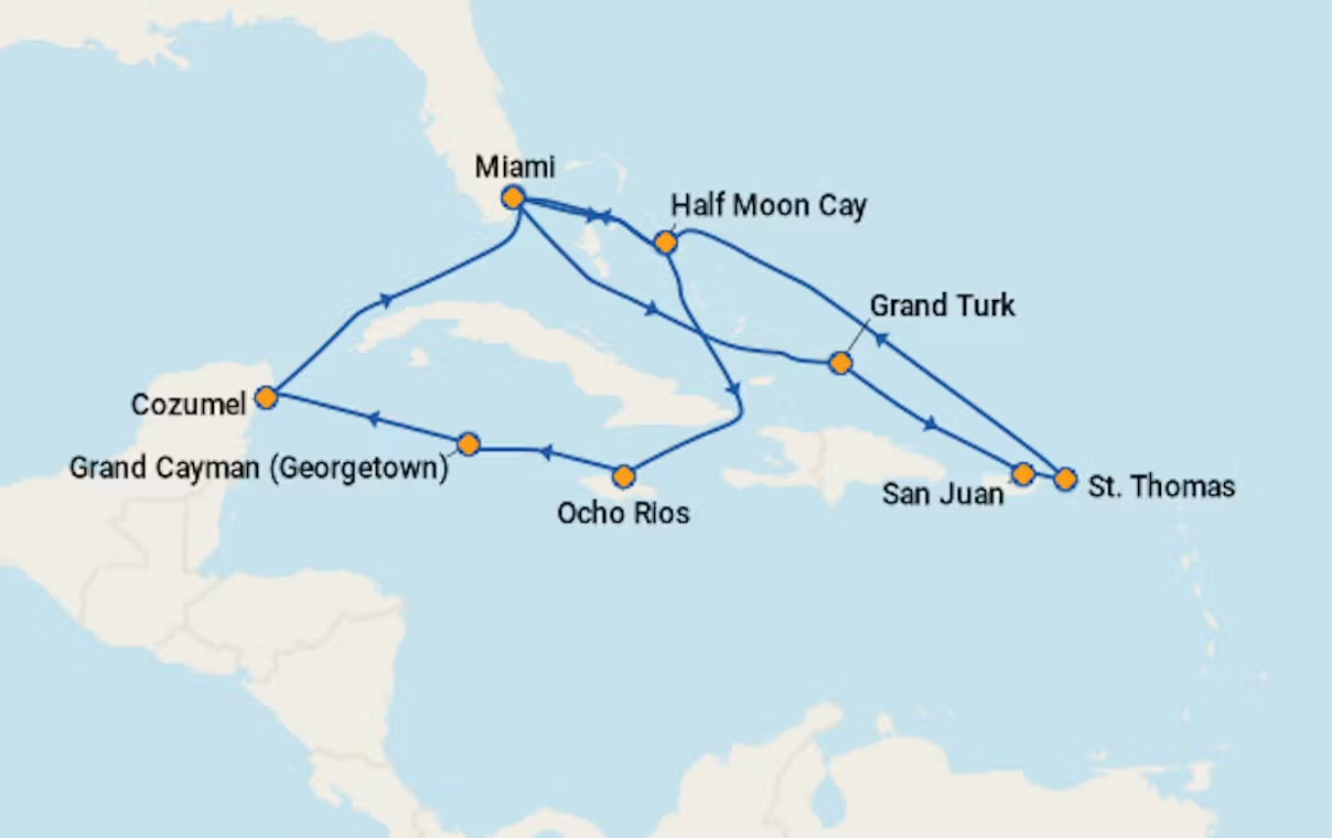 Eastern & Western Caribbean With San Juan & Mexico