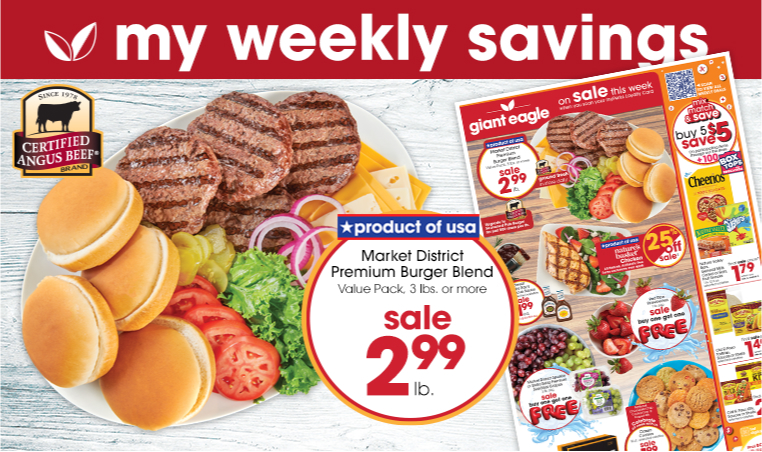 Market District Premium Burger Blend sale $2.99 lb. 