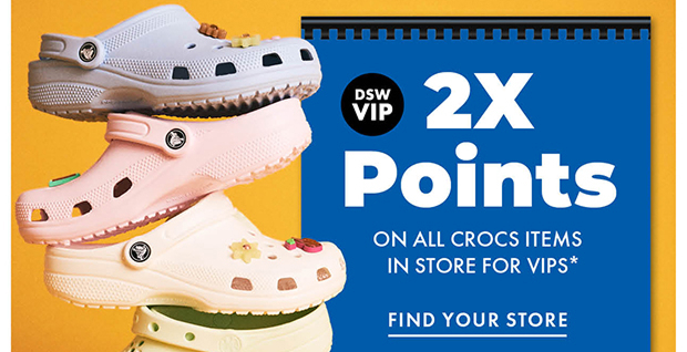 2x Points on Crocs Products