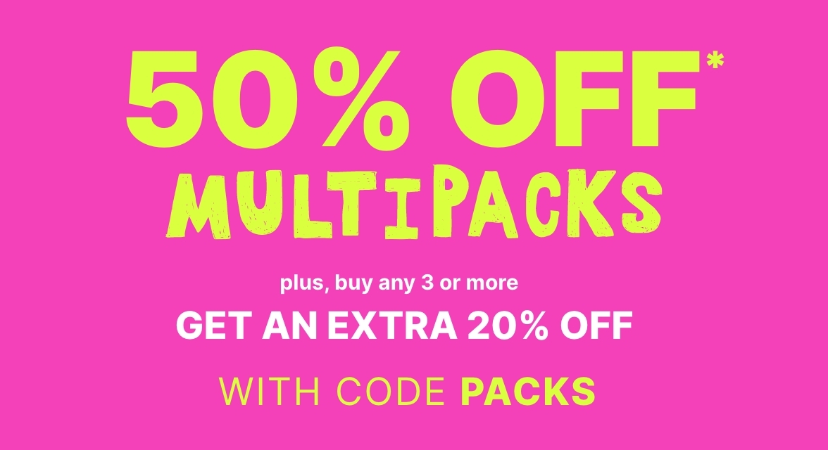 50% off Multipacks + Extra 20% off 3+ with code PACKS