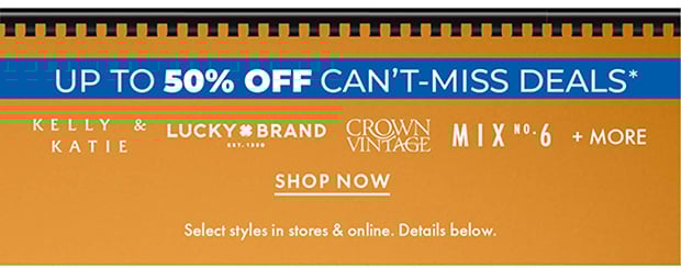 Up to 50% off can't miss deals - Shop now