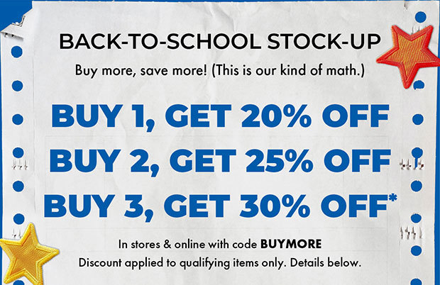BACK TO SCHOOL STOCKUP