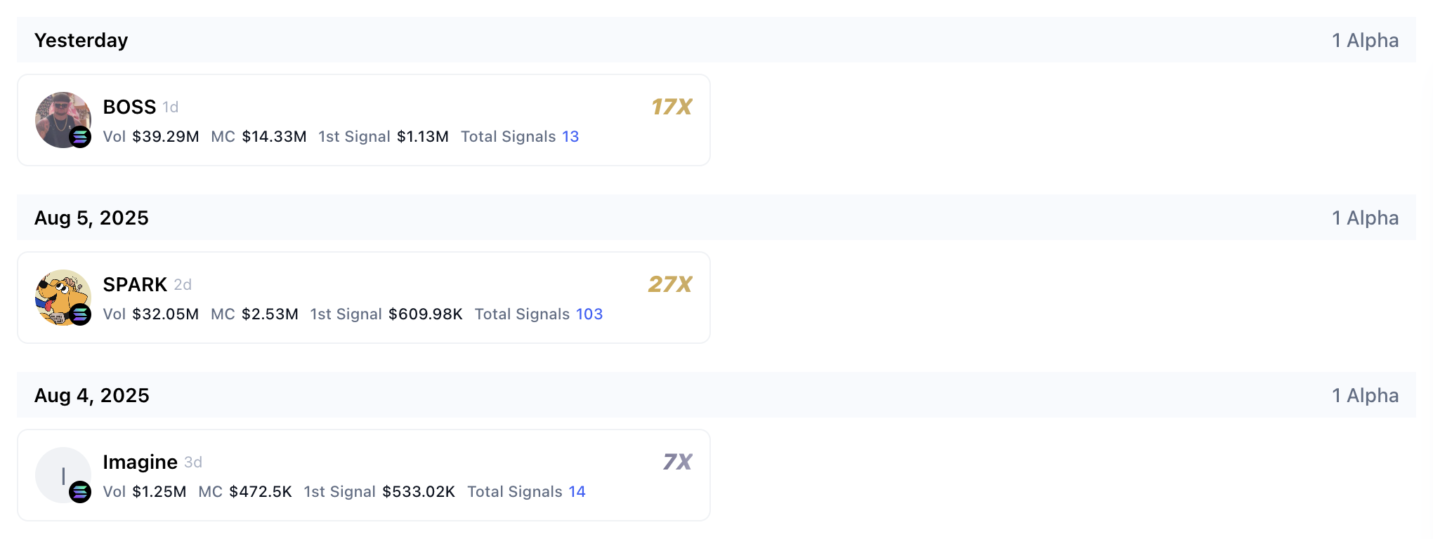Signal History: See Every Winning Call