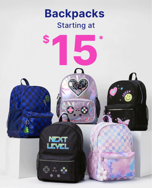 $15 Backpacks & $5 Lunchboxes