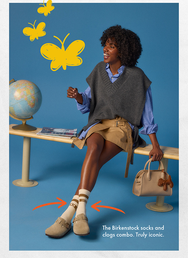 The Birkenstock Socks and clogs combo. Truly iconic