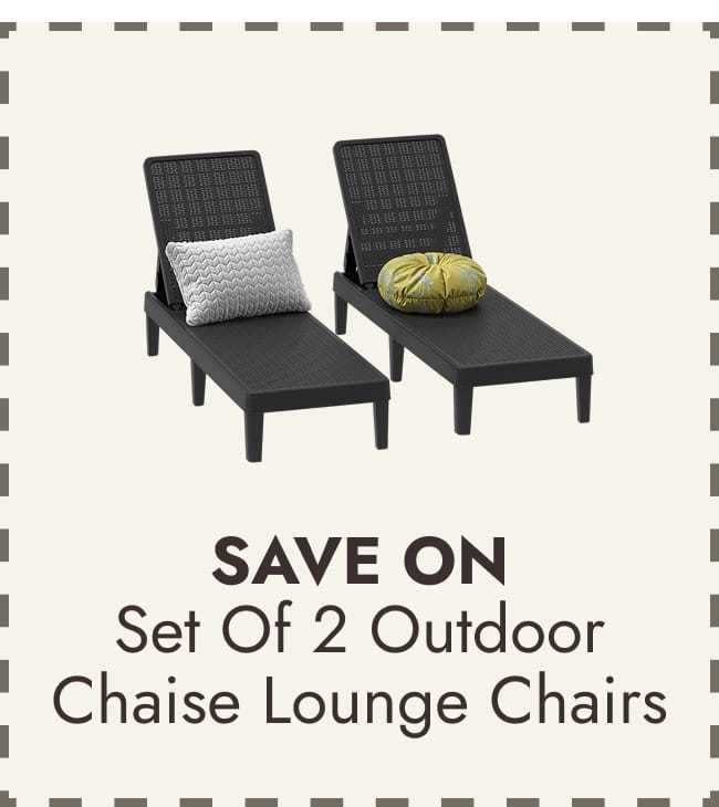 Set of 2 Outdoor Chaise Lounge Chairs