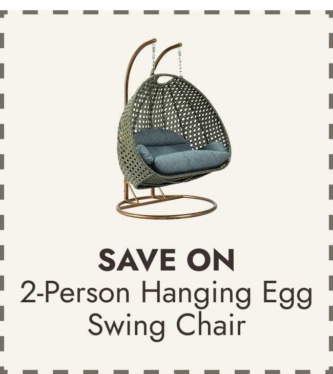 2-Person Hanging Egg Swing Chair with Metal Stand
