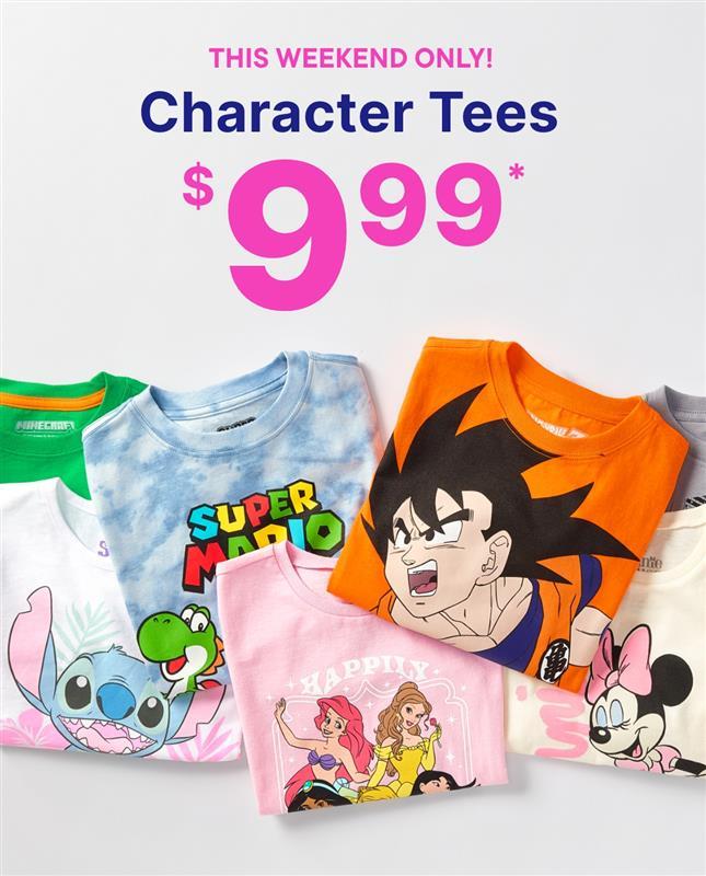 $9.99 Character Tees