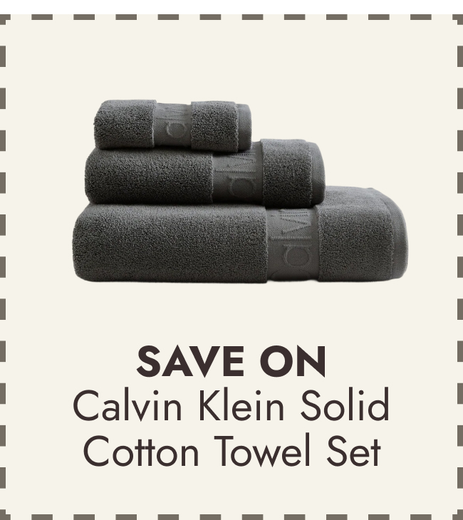 Calvin Klein Iconic Solid Cotton 3 Piece Towel Set
