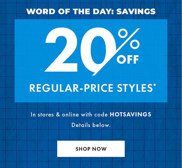 20% - Shop Now