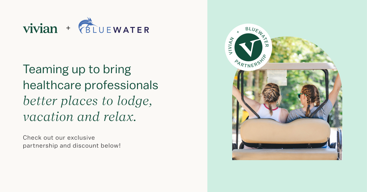 Blue Water + Vivian Health Discount for Travel Housing