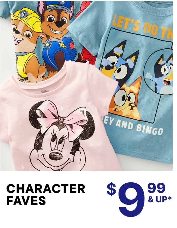 $9.99 & Up Character Tees