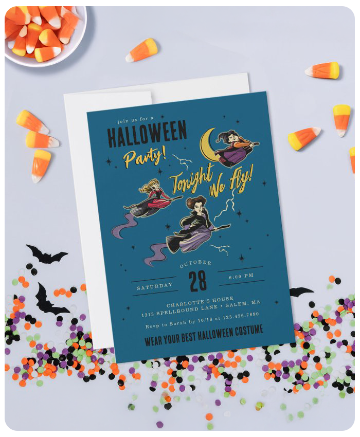 Image of a Hocus Pocus Halloween invite