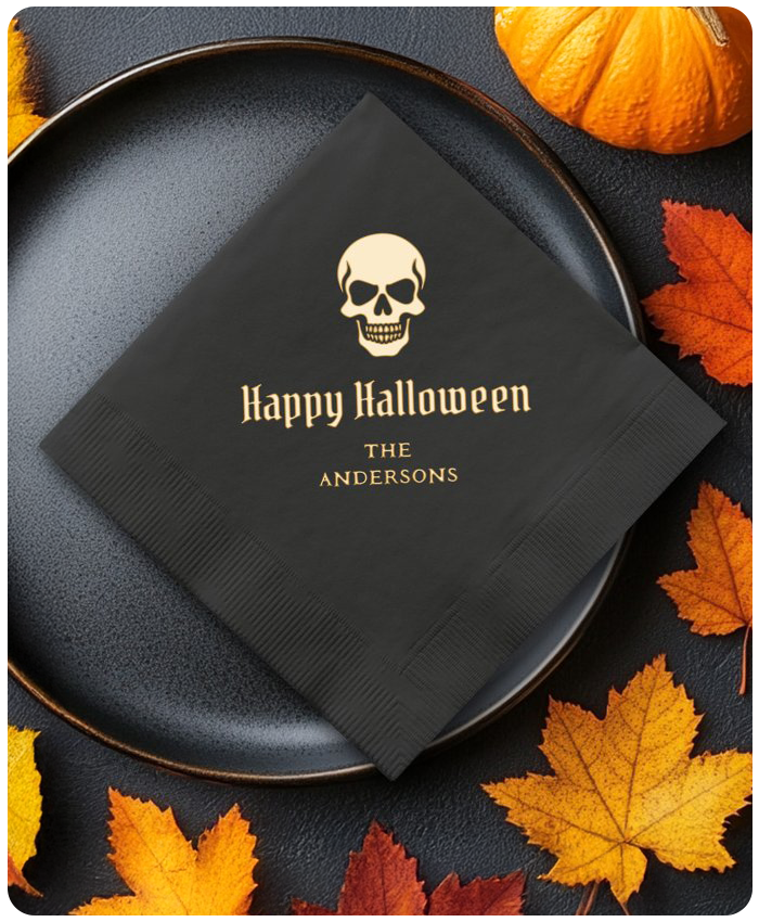 Image of a skeleton napkin