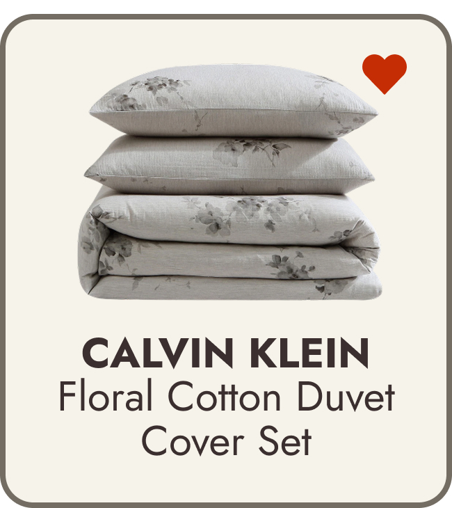 Calvin Klein Aquarelle Floral Cotton Duvet Cover Set