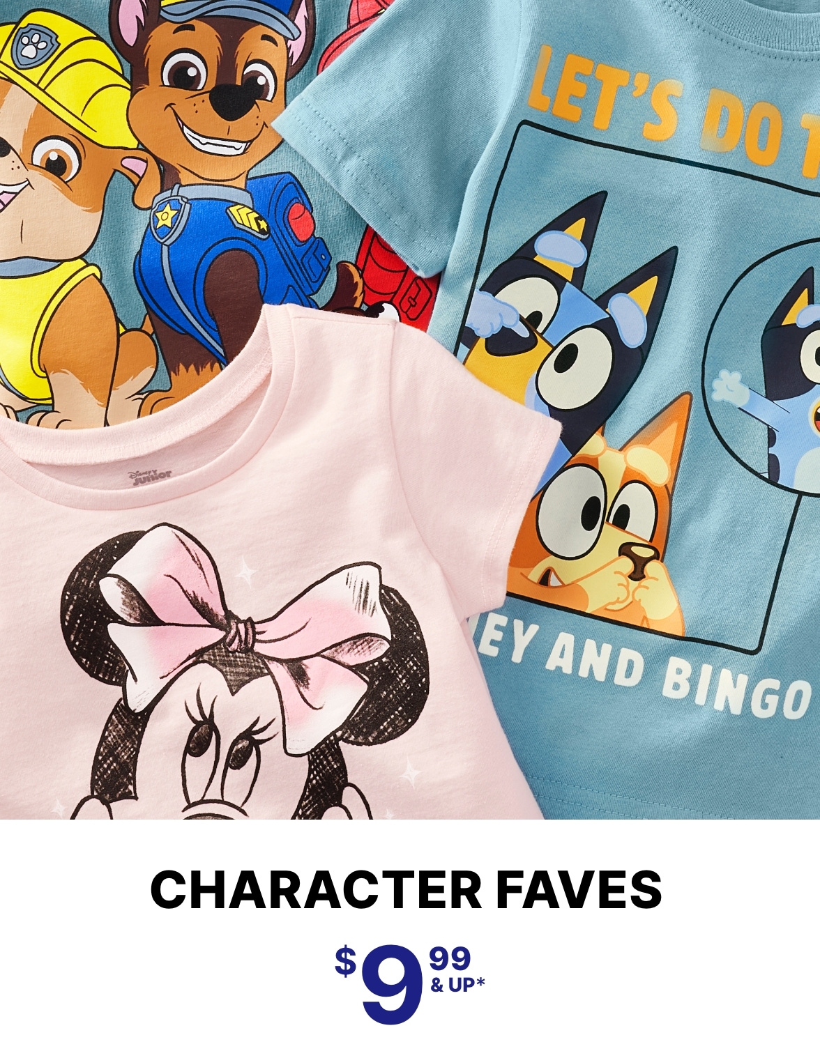 $9.99 & Up Character Tees