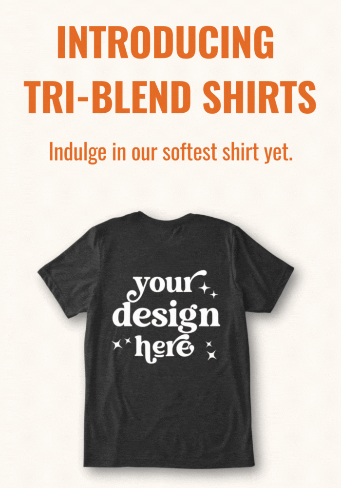 Image of multiple tri-blend shirts