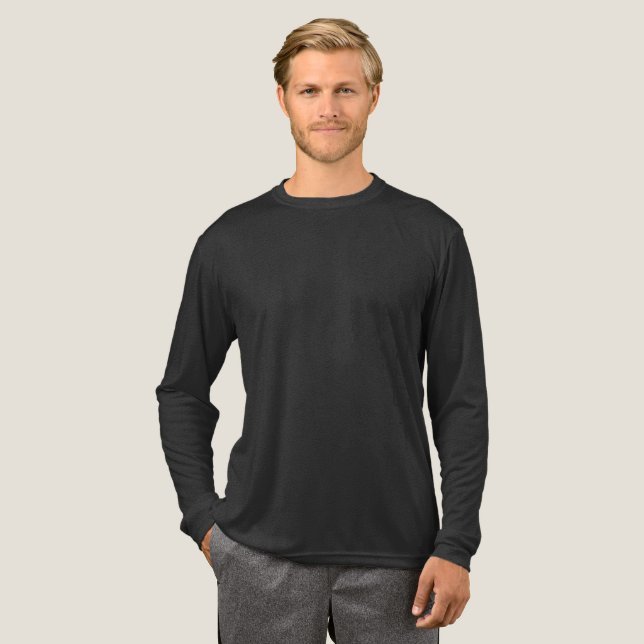 Image of a men's tri-blend long sleeve shirt