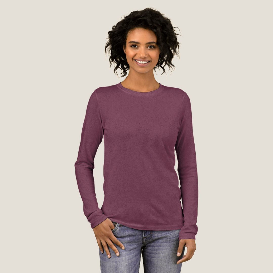 Image of a women's tri-blend long sleeve shirt