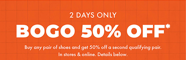 Bogo 50% off