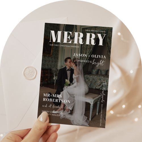 Photo of a married Christmas card